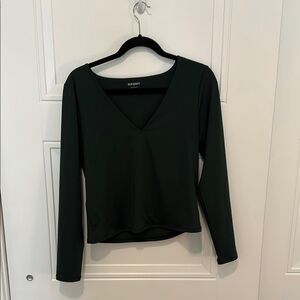 Old Navy Women's Dark Green V-Neck Top